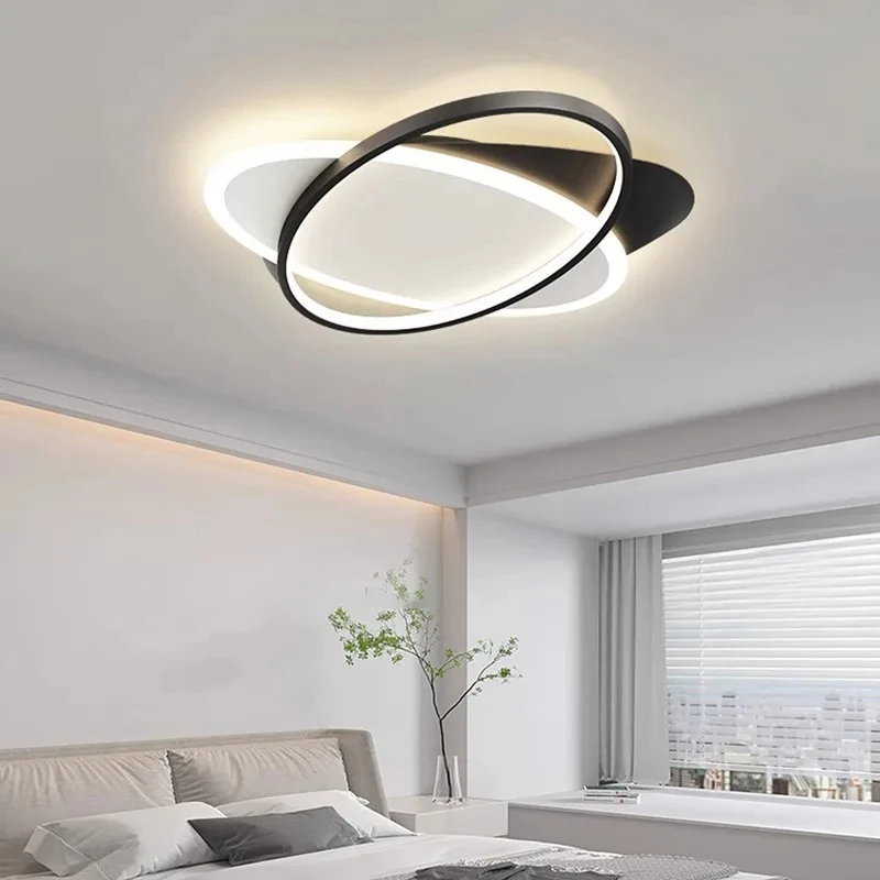 

Modern Bedroom LED Ceiling Lamp Lustre Nordic Elliptical Living Room Dining Room Study Home Whole House Decor Lighting Fixtures