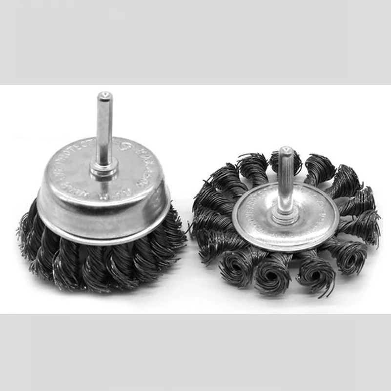 

T-shaped wire brush with handle, twisted wire rod, flat rod, bowl brush, specialized for electric drills, rust removal