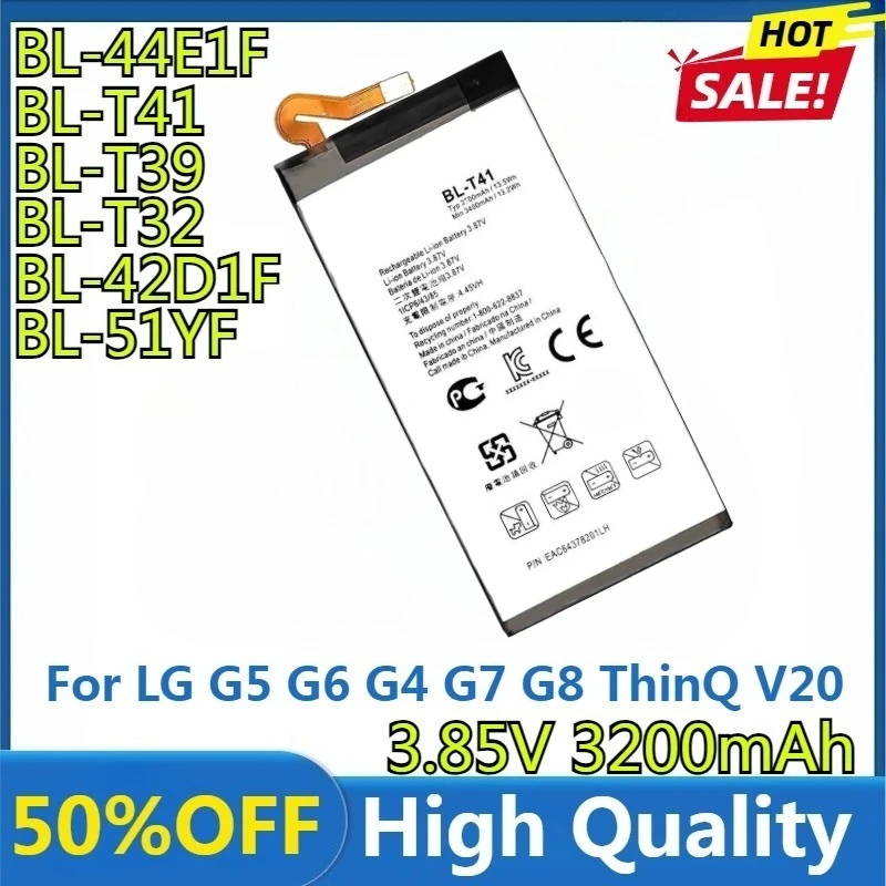 

Battery for LG G5 G6 G4 G7 G8 ThinQ V20 H850 H820 H830 H831 H840 G600L G600S H870 H871 H872 H873 G7+ G7ThinQ LM G710 Q7+ LMQ610