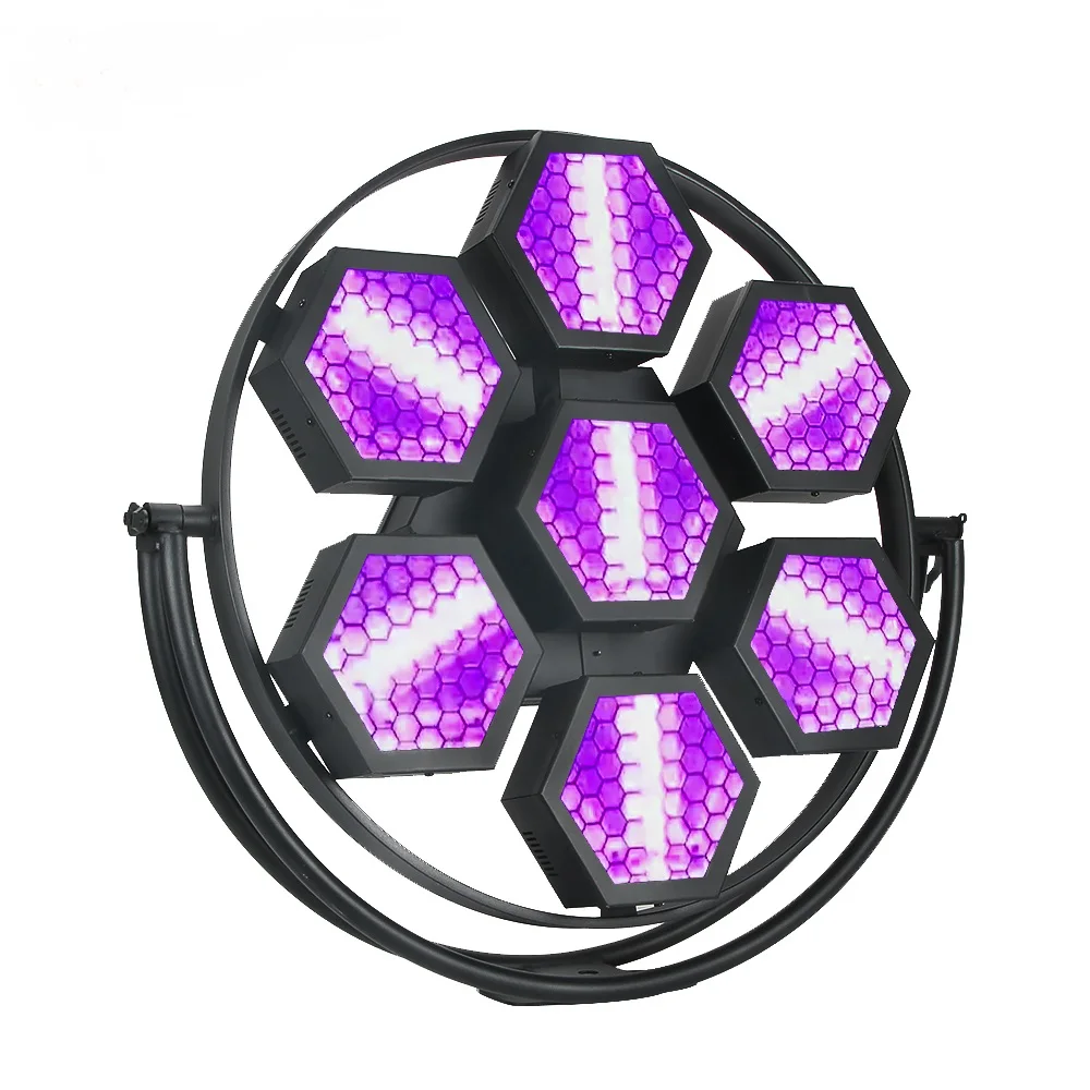 

2/lot background Lighting 7x100w COB retro stage light pixel dmx Hexagonal strobe light For Night Club Party Performance