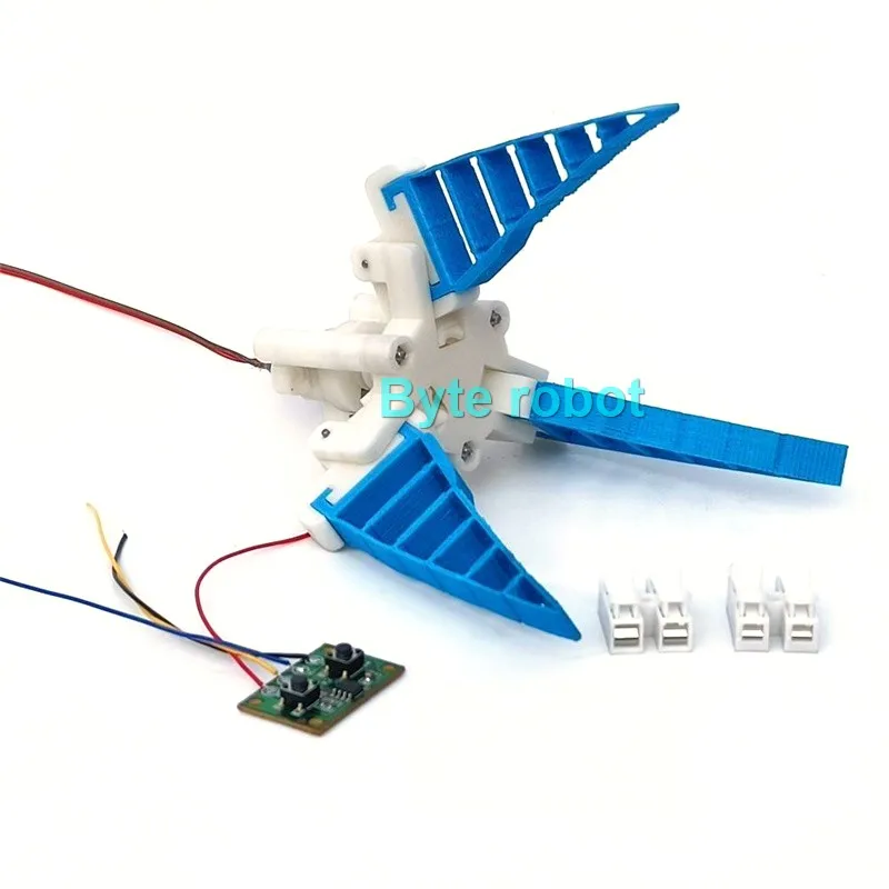 Pinza Flexible de tres dedos con Motor N20, garra robótica eléctrica, abrazadera robótica impresa en 3D, garra de Robot programable, Kit educativo DIY