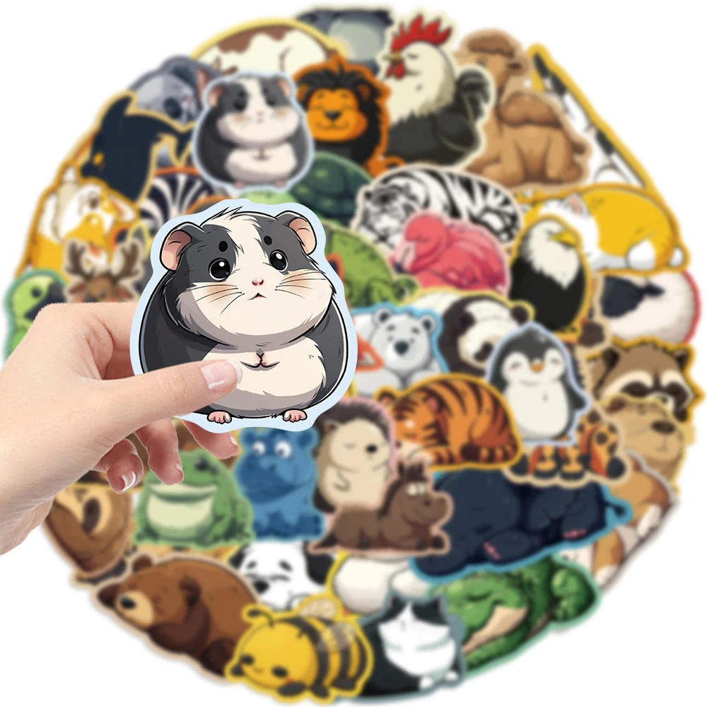10/30/50 Stück Kawaii Mollige Tier-Schlafsticker Niedliche Cartoon-Aufkleber DIY Schreibwaren Handy Notizbuch Graffiti Sticker Spielzeug Geschenk