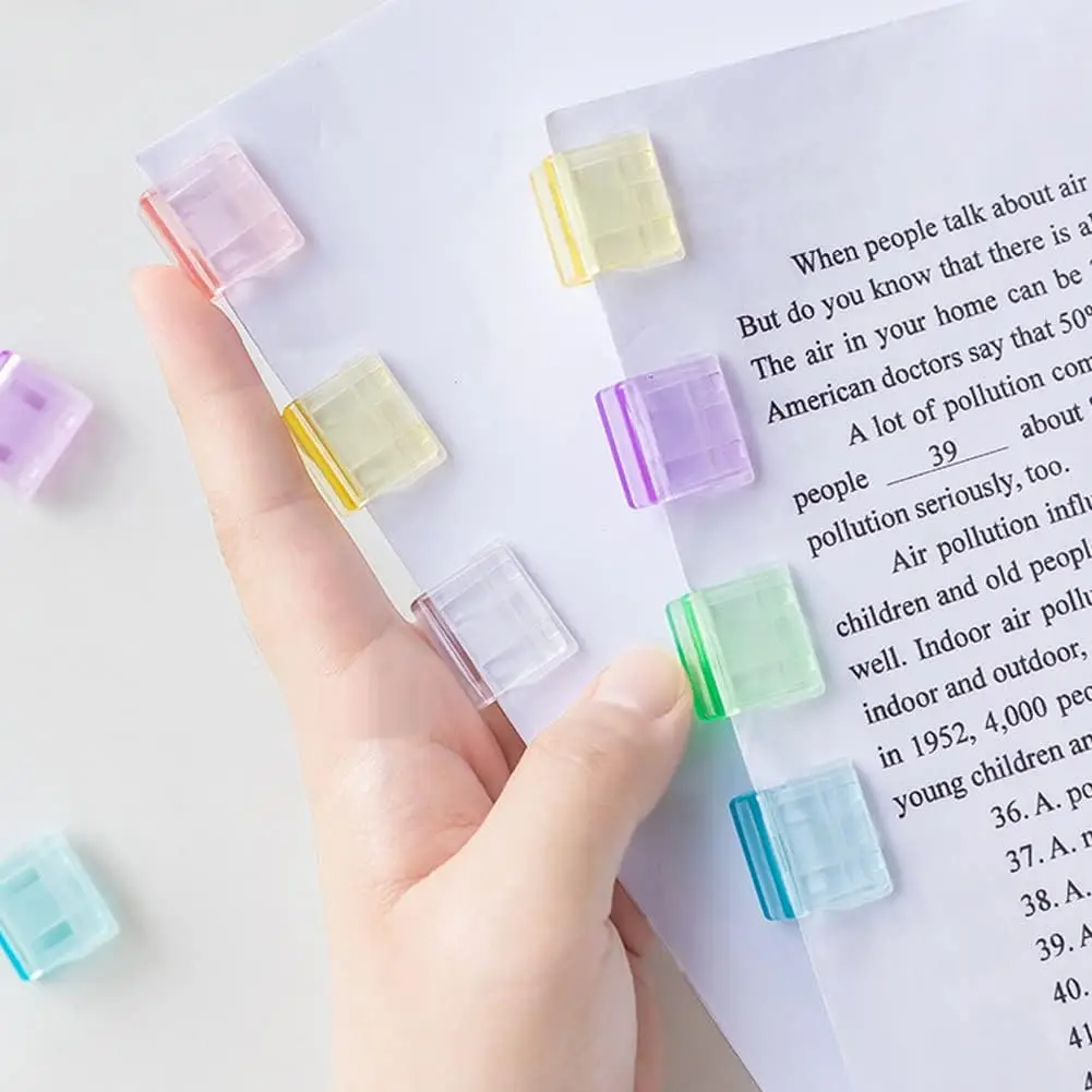 Refillable Push Binder Clips - Plastic Color Slide Clips with 20 Sheet Capacity for Office Home School Use