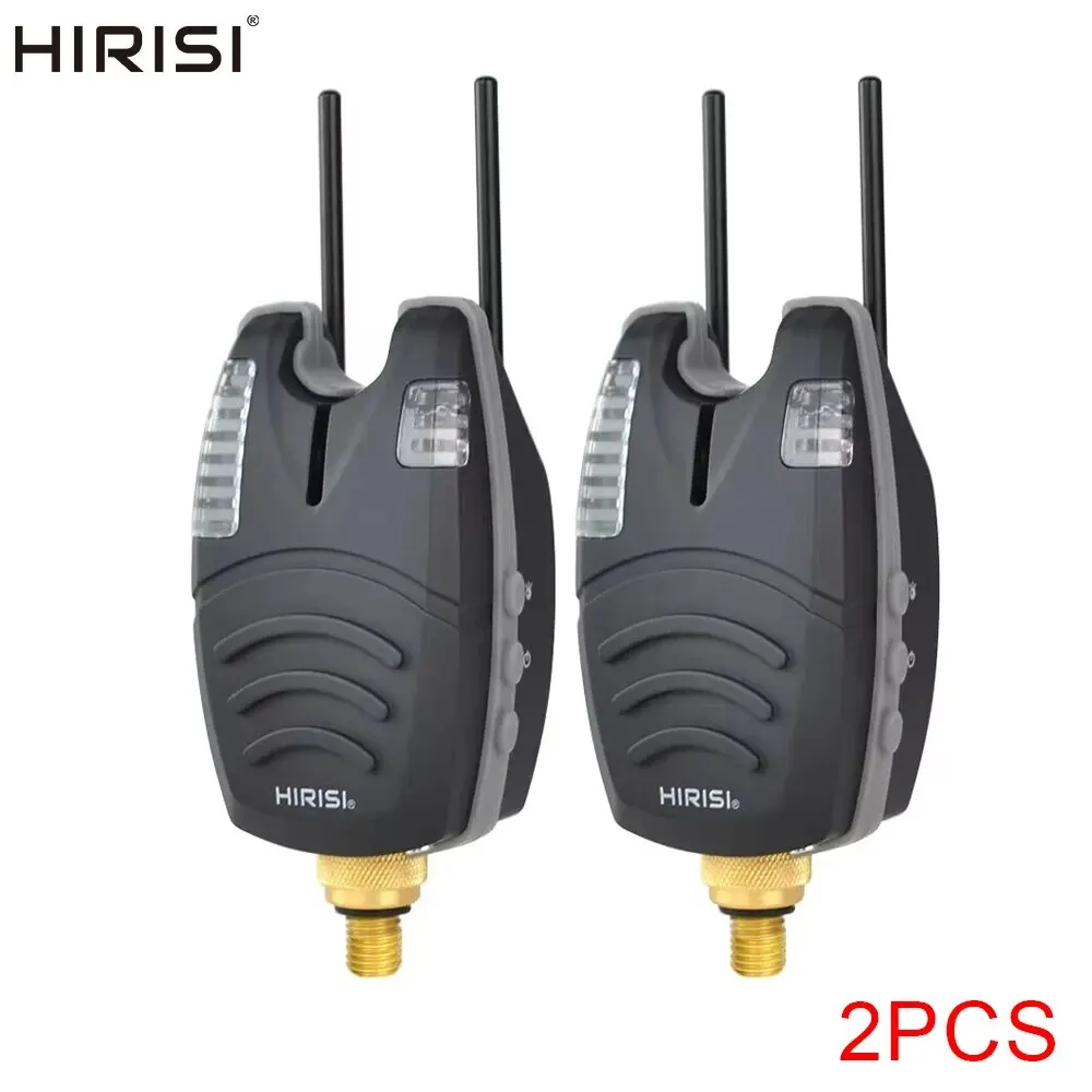 Hirisi 2pcs Waterproof Carp Fishing Bite Alarm with Snag Bar Blue LED Fish Bite Indicator Fishing Accessories