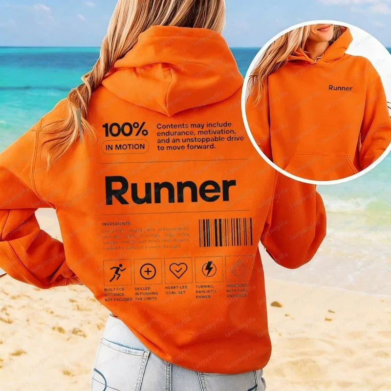 Lustiger Läufer-Hoodie Marathon-Geschenk für Läufer Motivierendes Läufer-Team-T-Shirt Läufer-Nährwertangaben Sweatshirt & Pullover