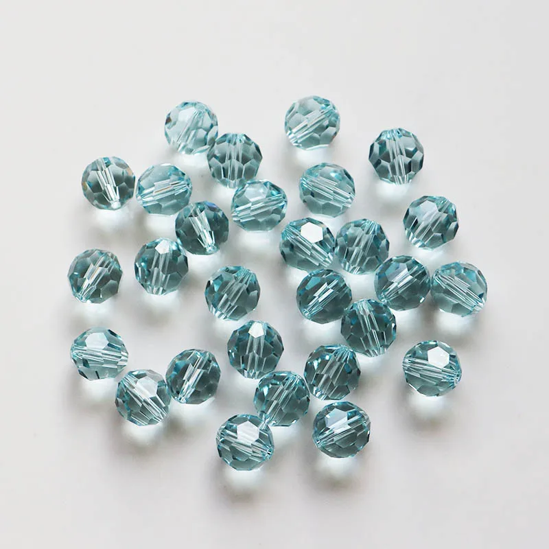 AAA 100PCs 6mm Mixed Colors Blue Crystal Glass Spacer Ball Beads Fit Jewelry Handmade Fashion Bracelet Necklace Aeecessory Beads