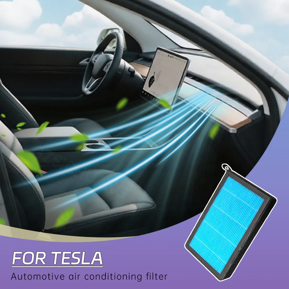 

Car Air Conditioning Filter For Tesla Model Y 3 2017-2021 2022 2023 Activated Carbon Cabin Air Filter Car Interior Accessories