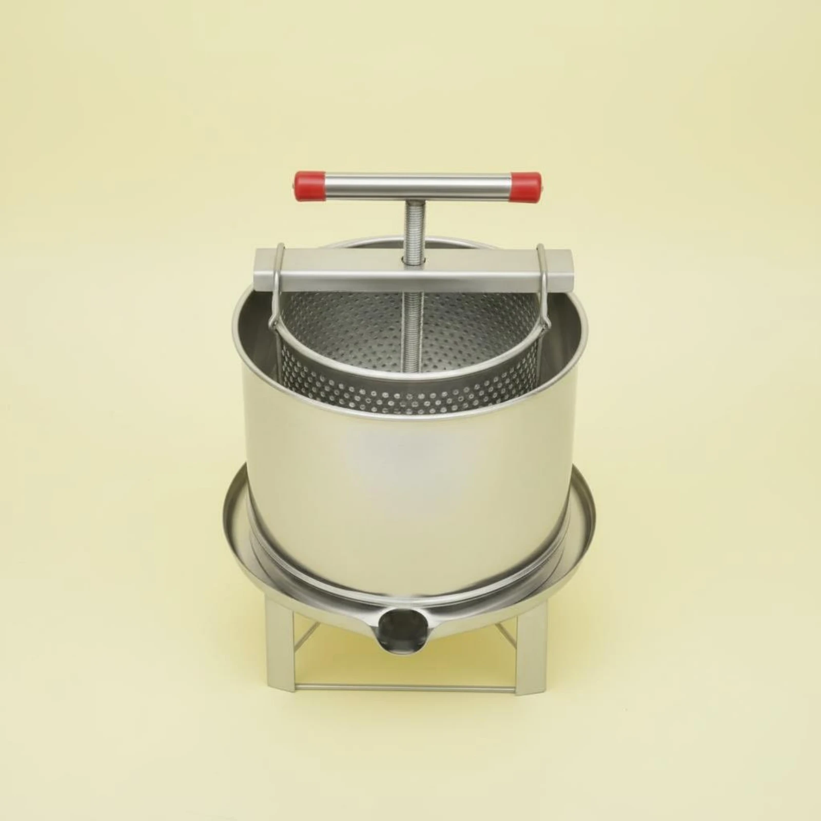 Stainless Steel Honey Press Easy to Clean Manual Honey Press Stainless Steel Beeswax Presser Rounded Rolled Border for Apiary