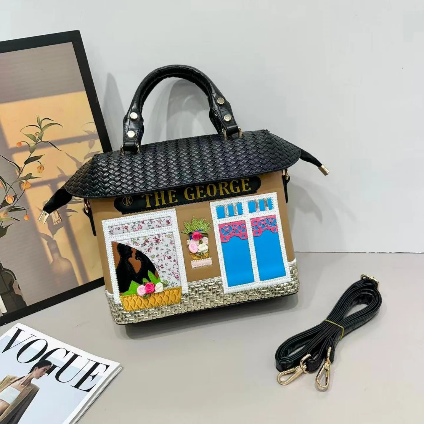 ladies-large-capacity-hotel-theme-handbag-creative-couple-retro-house-bag-crossbody-bag-british-style-daily-use-ladies-bag