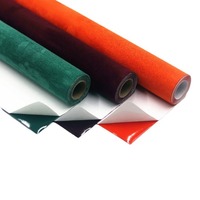 20/30/50cm*150/200cm Black Green Purple Multi Colors Self Adhesive Suede Fabric Spandex Leather Velvet Cloth for DIY Decor 0.8mm
