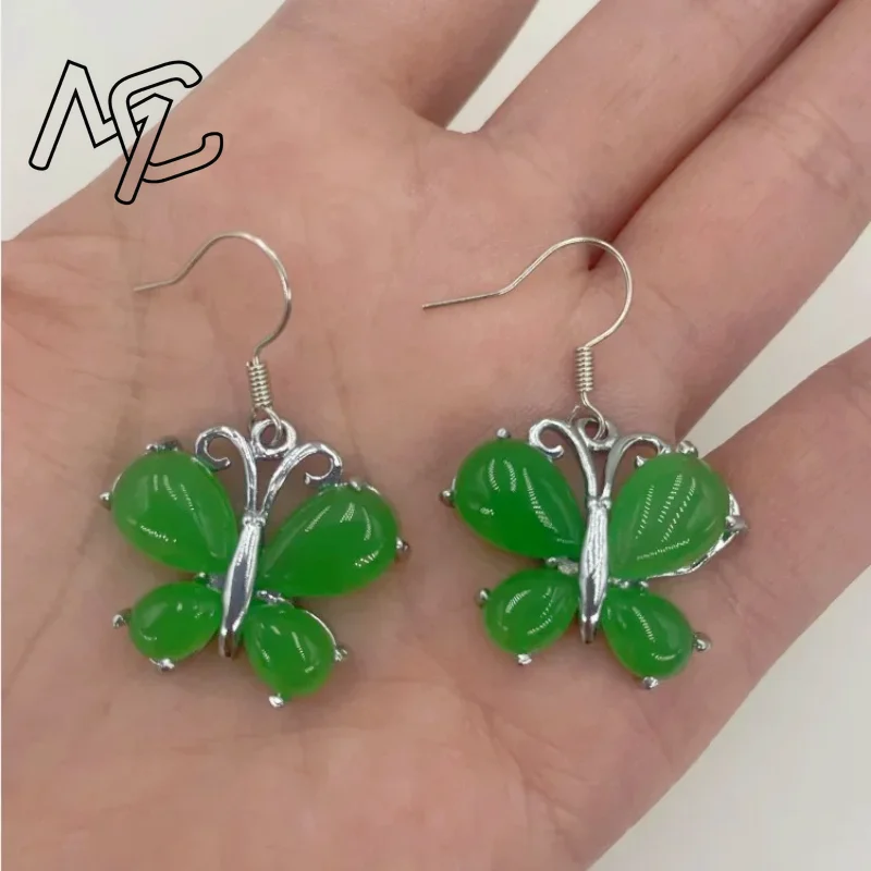 S925 plata verde Jade mariposa colgante collar encanto joyería accesorios de moda tallado a mano hombre mujer amuleto de la suerte regalos