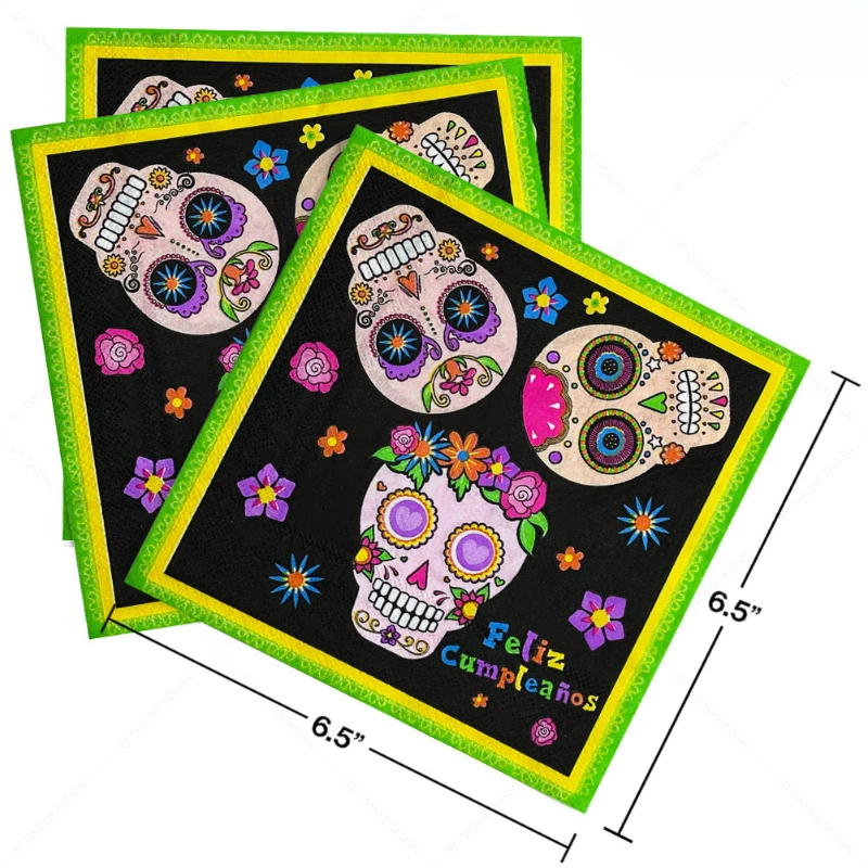 

Fragrance Free Printed Tissue Paper Cartoon Paper Skull Printed Tissue Paper Cocktail Halloween Party Tissue Plate