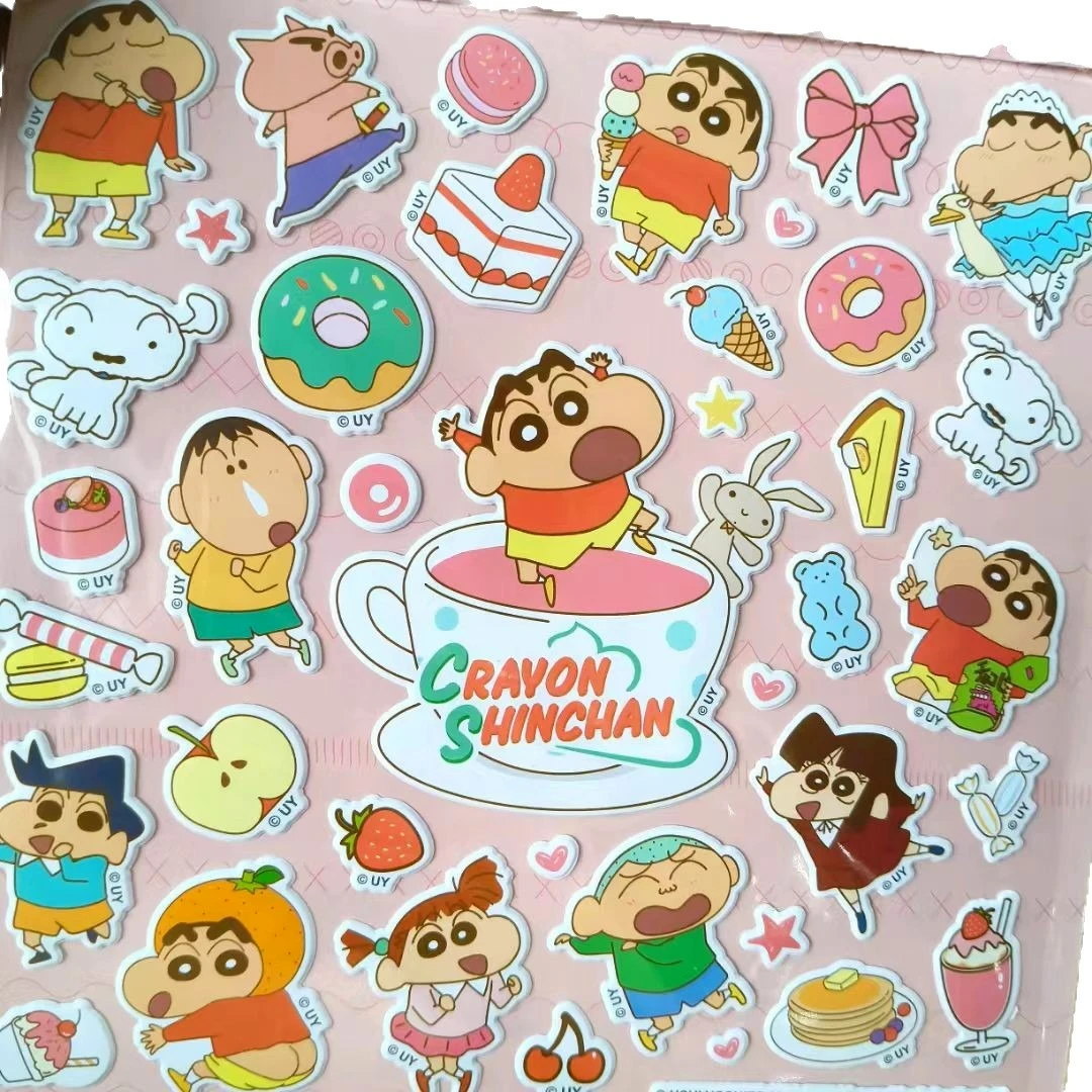 สติกเกอร์การ์ตูน 3 มิติ ลายชินจัง น่ารัก ขนาดใหญ่พิเศษ แบบสองชั้น สำหรับตกแต่งเคสมือถือ ขวดน้ำ และเครื่องเขียน