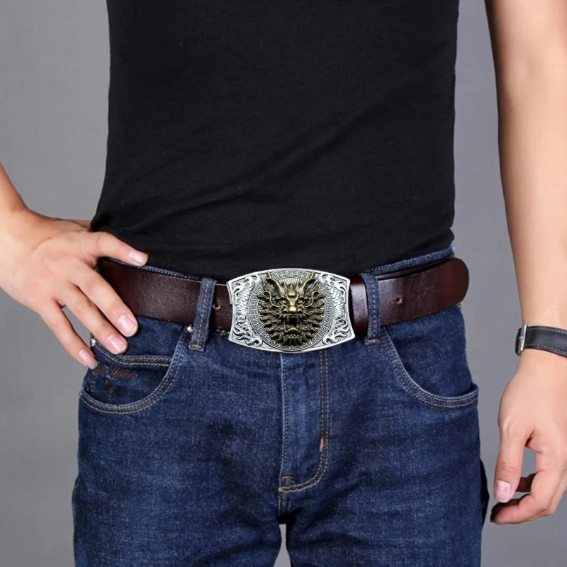 Western Cowboy Reliëf Riem Gesp Metaal Meerdere Kleuren Persoonlijkheid Rock Riem Link Gesp Unisex Riemgesp Diy Benodigdheden