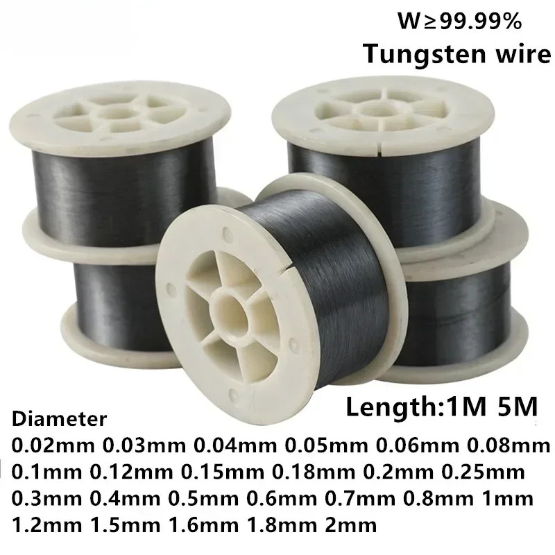 High Purity 99.99% W Tungsten Wire Metal Diameter 0.01mm-2mm for Air Purifier Electrostatic Precipitator DIY Length 1M 5M