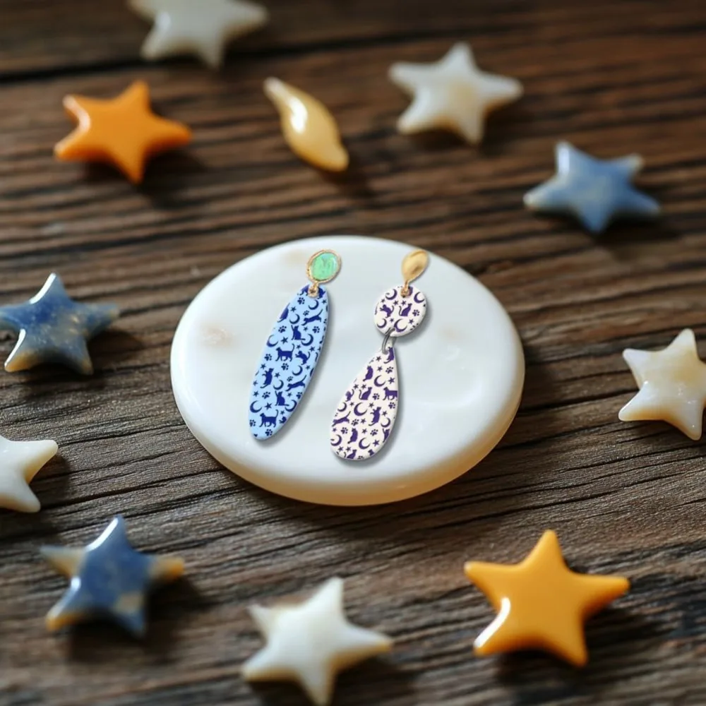 Cat Polymer Clay Texture Sheets Moon Stars Stamp Sheets Silicone Stamp Clay Texture Mat Texture Sheets - view 5