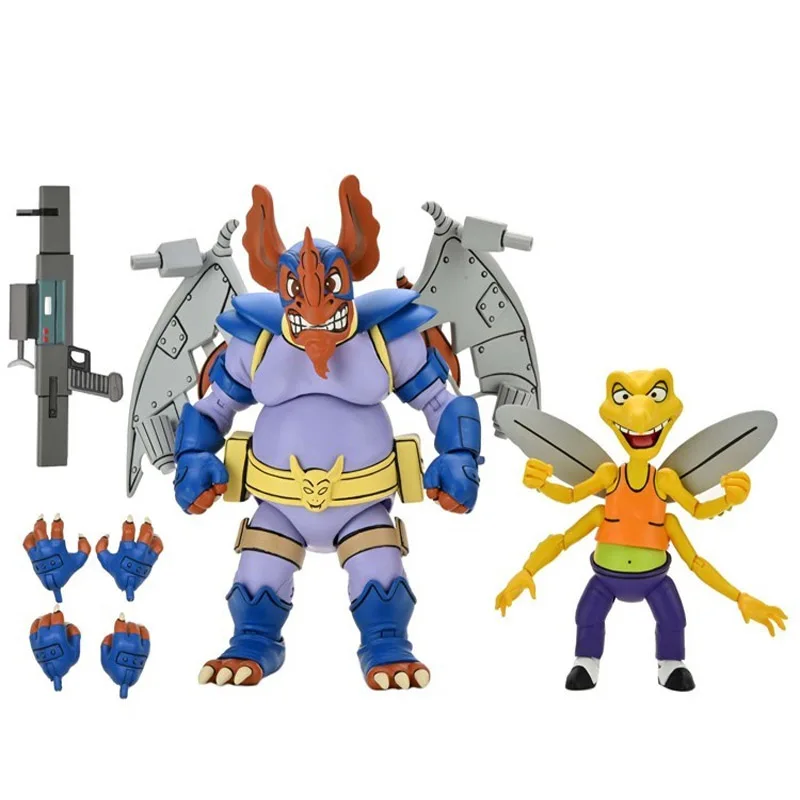 NECA Original Teenage Mutant Ninja Turtles Anime Figure Little Devilmon VS Screw Mosquito Set Action Figures Action Model Toy