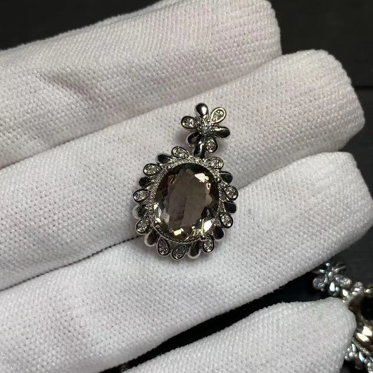 OVAL Natural Smoky Quartz Pendant Necklace Fine Jewelry Handmade Stones Wholesale Healing Energy Gift Lucky Jewelry view 5