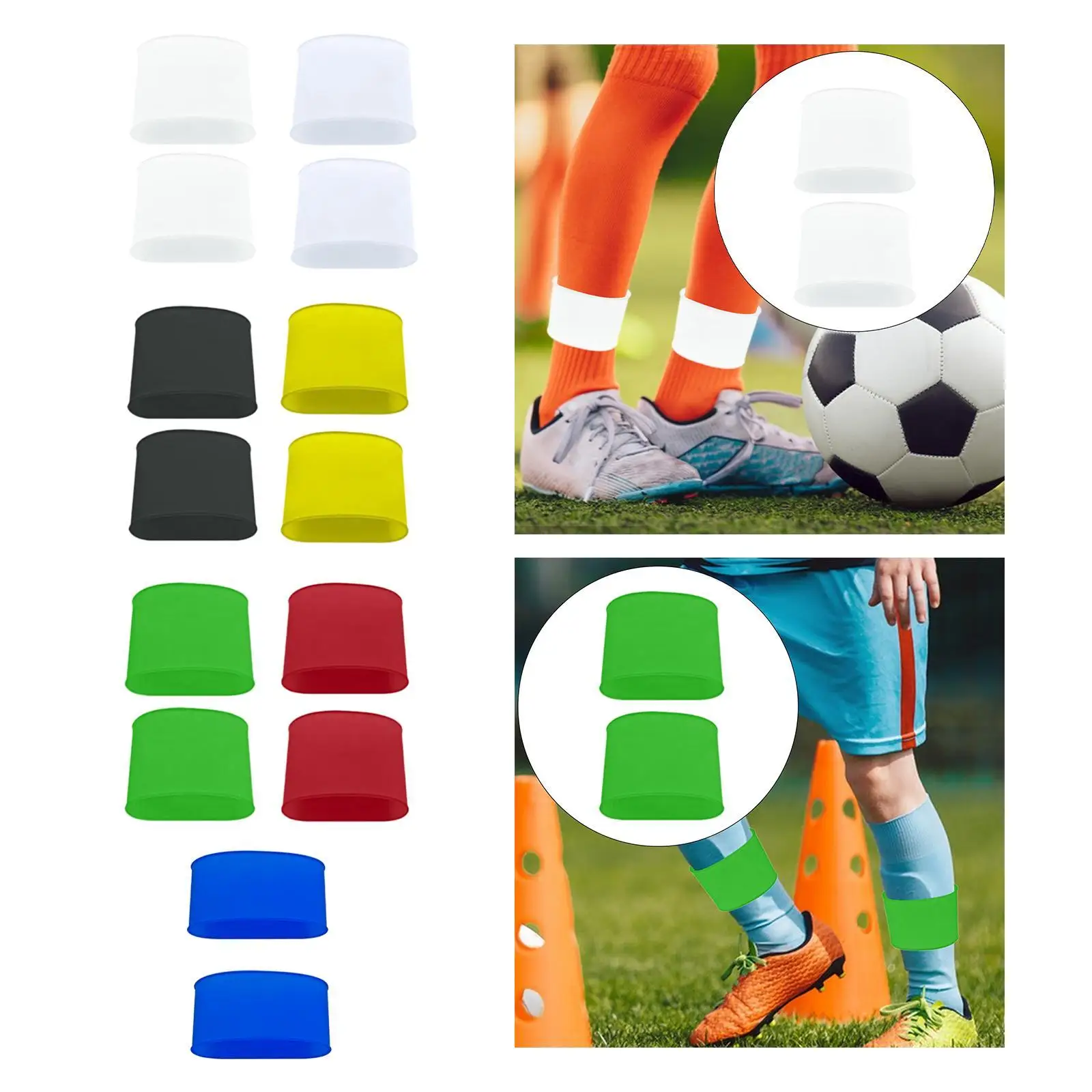 

Silicones Shin Pad Holder Soft Portable for Soccer Players Children Adult