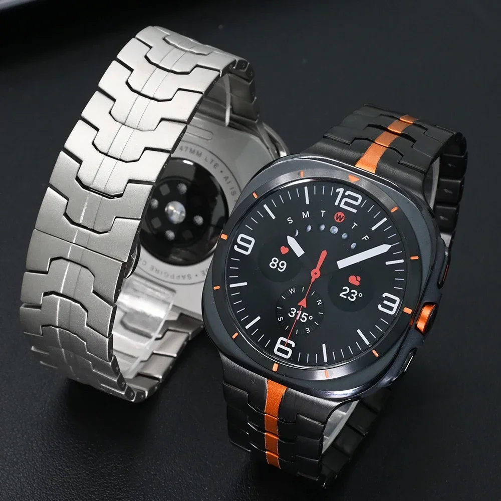 삼성 갤럭시 울트라 7 47mm용 비즈니스 티타늄 밴드, 삼성 갤럭시 울트라 47mm용 메탈 스트랩, 고급 남성용 팔찌 액세서리