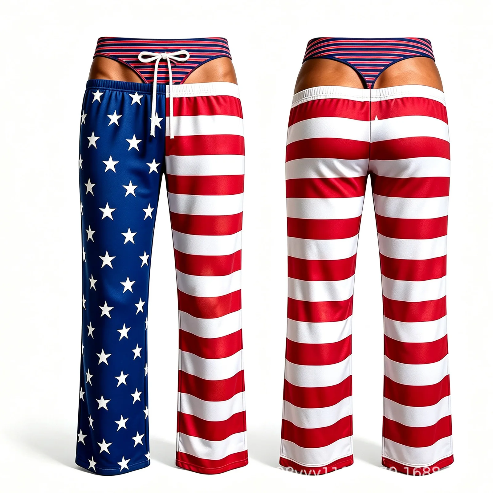 Calças de yoga largas e confortáveis, com estampa da bandeira americana, para homens e mulheres, com cintura ajustável e pernas largas, ideais para us