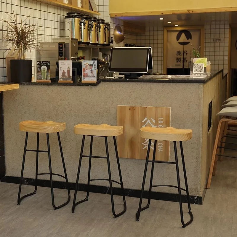 

Современный минималистичный домашний барный стул из цельной древесины, барный стул для отдыха, кофейня, высота бревен, стулья для гостиной