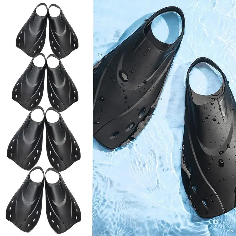 

Snorkel Fins Adjustable Buckles Swimming Flippers Short Silicone Scuba Diving Shoes Open Heel Travel Size Adult Men Womens