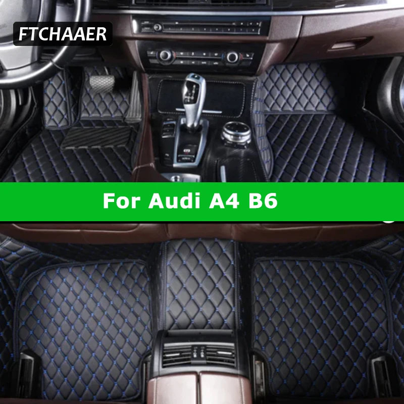 FTCHAAER Custom Car Floor Mats For Audi A4 B6 2000-2004 Auto Carpets Foot Coche Accessorie