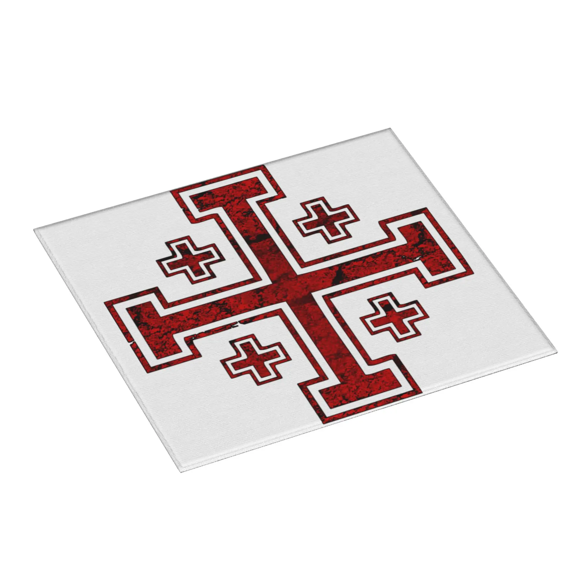 Drying Mat For Kitchen Templar Knight Jerusalem Cross Seal Medieval Warrior Symbol Water Absorbent Kitchen Counter Protector Mat