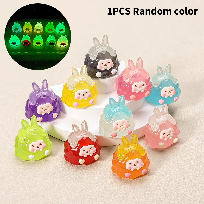 1pcs Mini Resin Cartoon Mini Luminous Miniature Kiki Figurines Bulk Mini Resin Animals For Garden Landscape Party Decorations