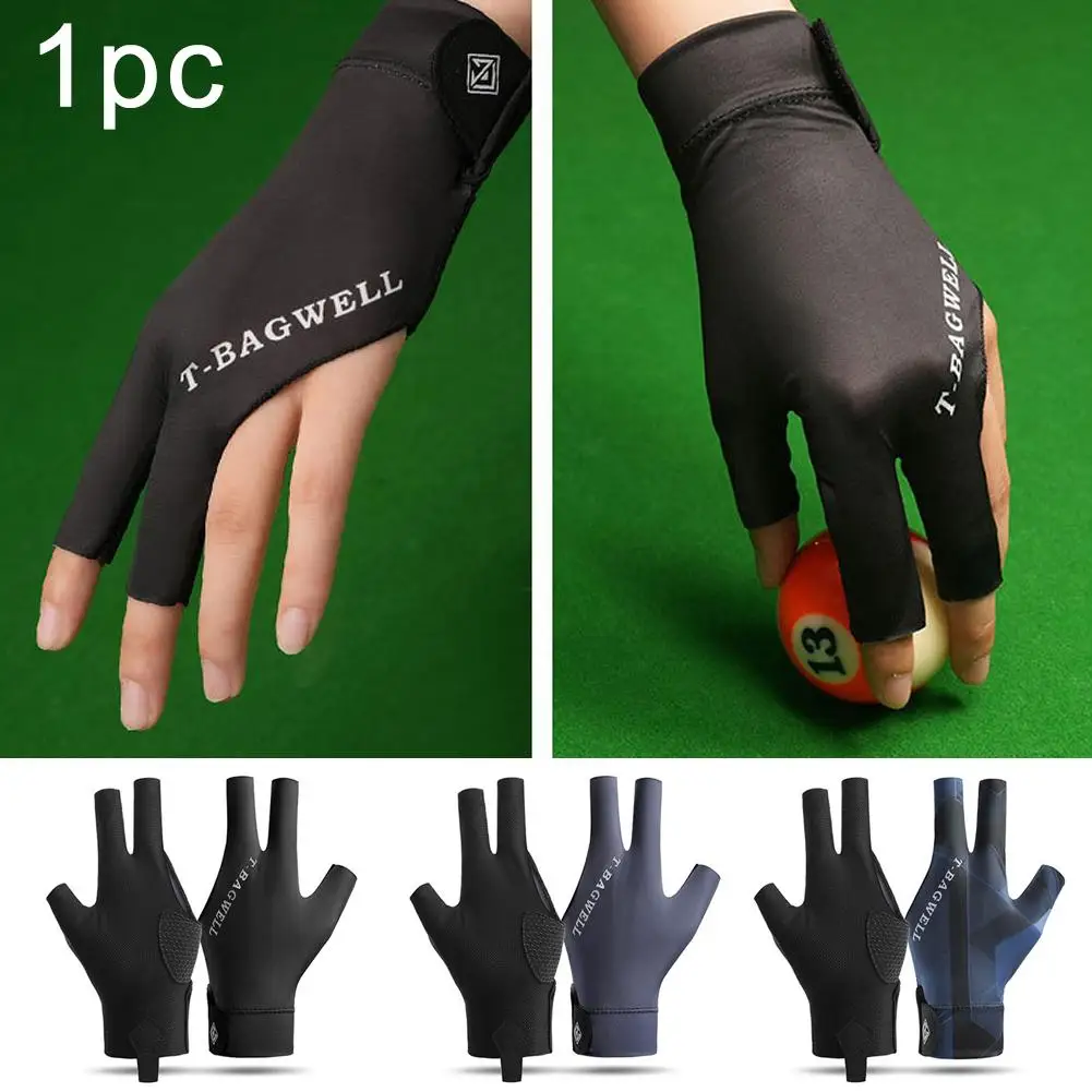 1pcs Snooker Gloves Three Fingers Breathable And Non Billiards Pack Ice Slip Single Recreation Left-handed Gloves Equipment A3c3