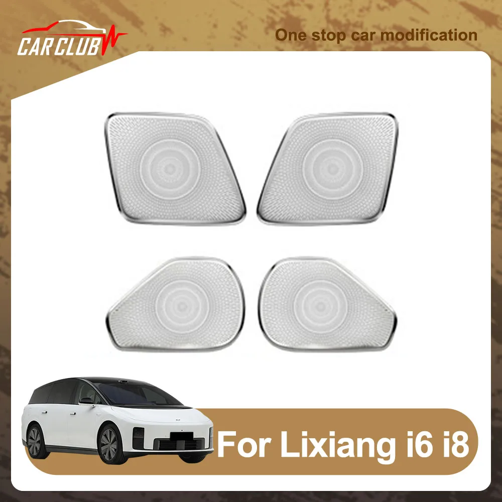 

4 Pcs Front And Rear Door Audio Horn Covers Automotive Modification Parts For Li Lixiang i6 i8 Stainless Steel Protective Cover