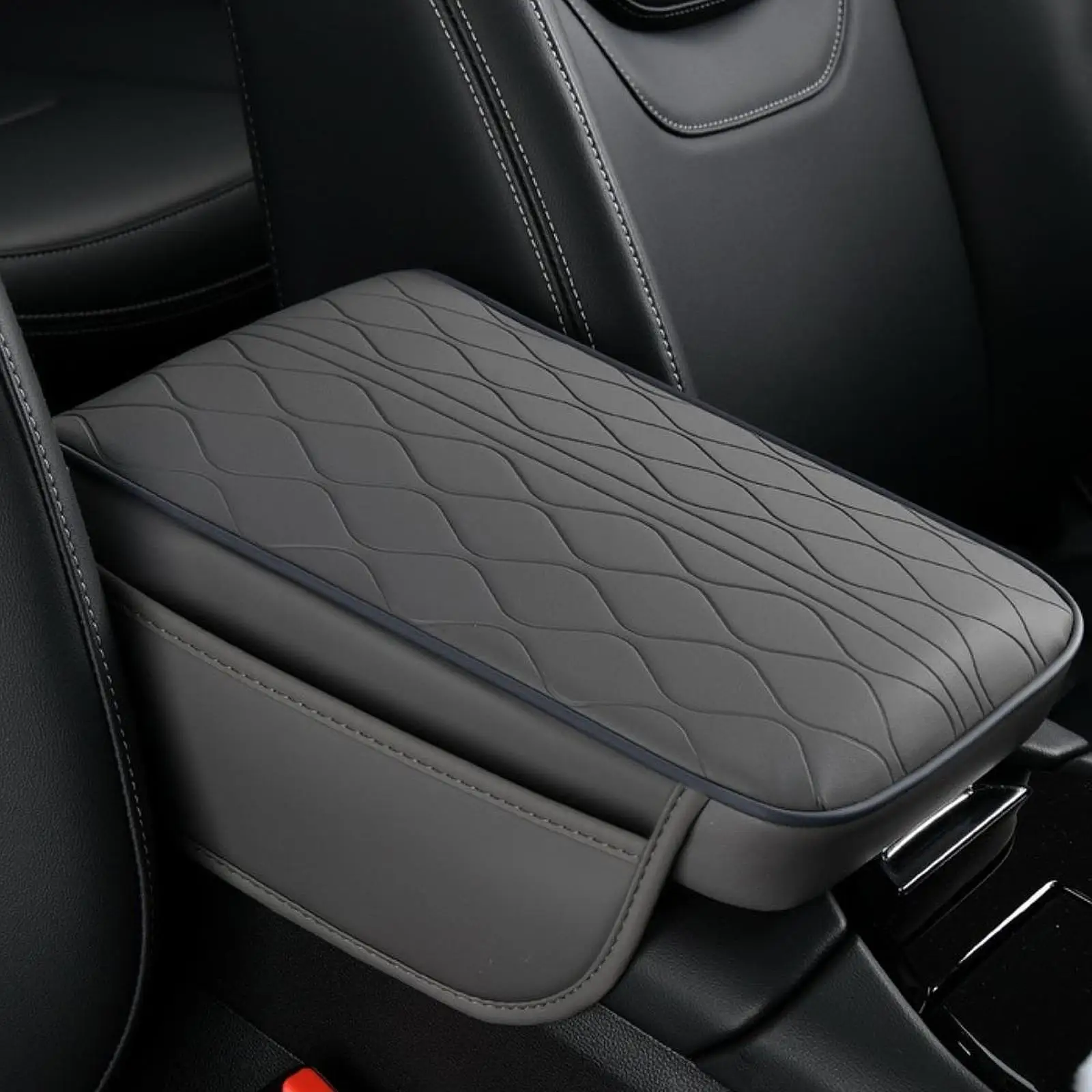 

2024 New Car Armrest Box Cushion Memory Cotton Car Armrest Booster Cushion Elbow Support Cushion Embossed Water Wave Pattern