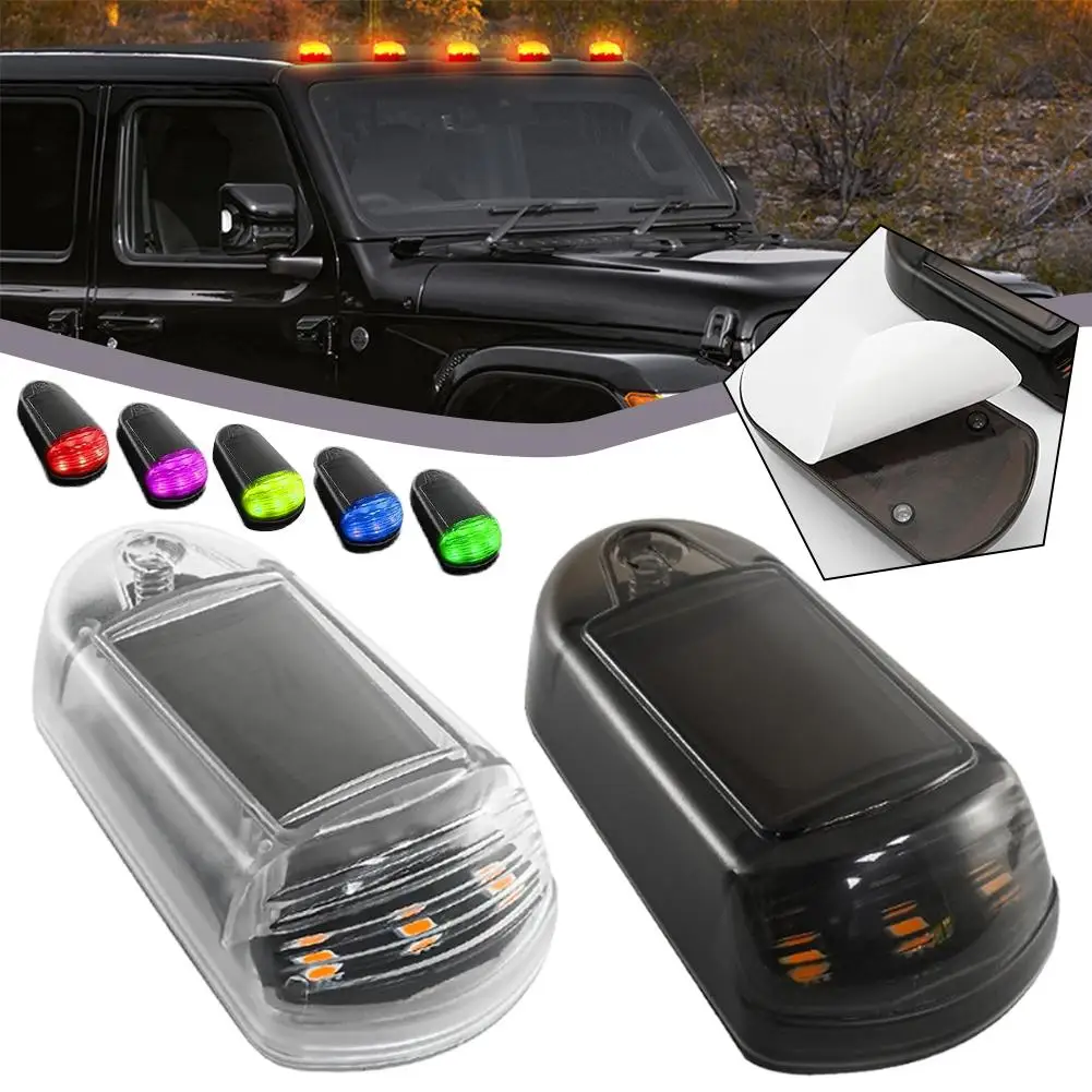 2024 LED Solar Roof Mouse Light Punch-Free 7-Color Automatic switch Wireless Cab LED Light For Trucks Modification Warning Light