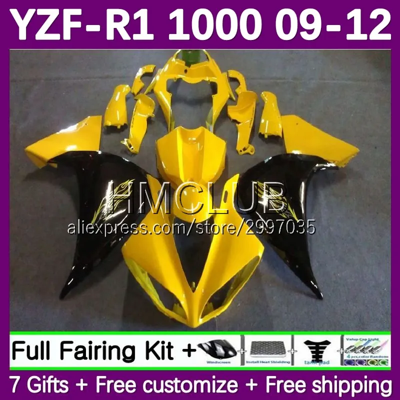 Fairing For YAMAHA YZF R1 R 1 YZF-R1 YZF1000 139No.31 1000 CC YZFR1 09 10 11 12 YZF-1000 2009 2010 2011 2012 Bodys Yellow black