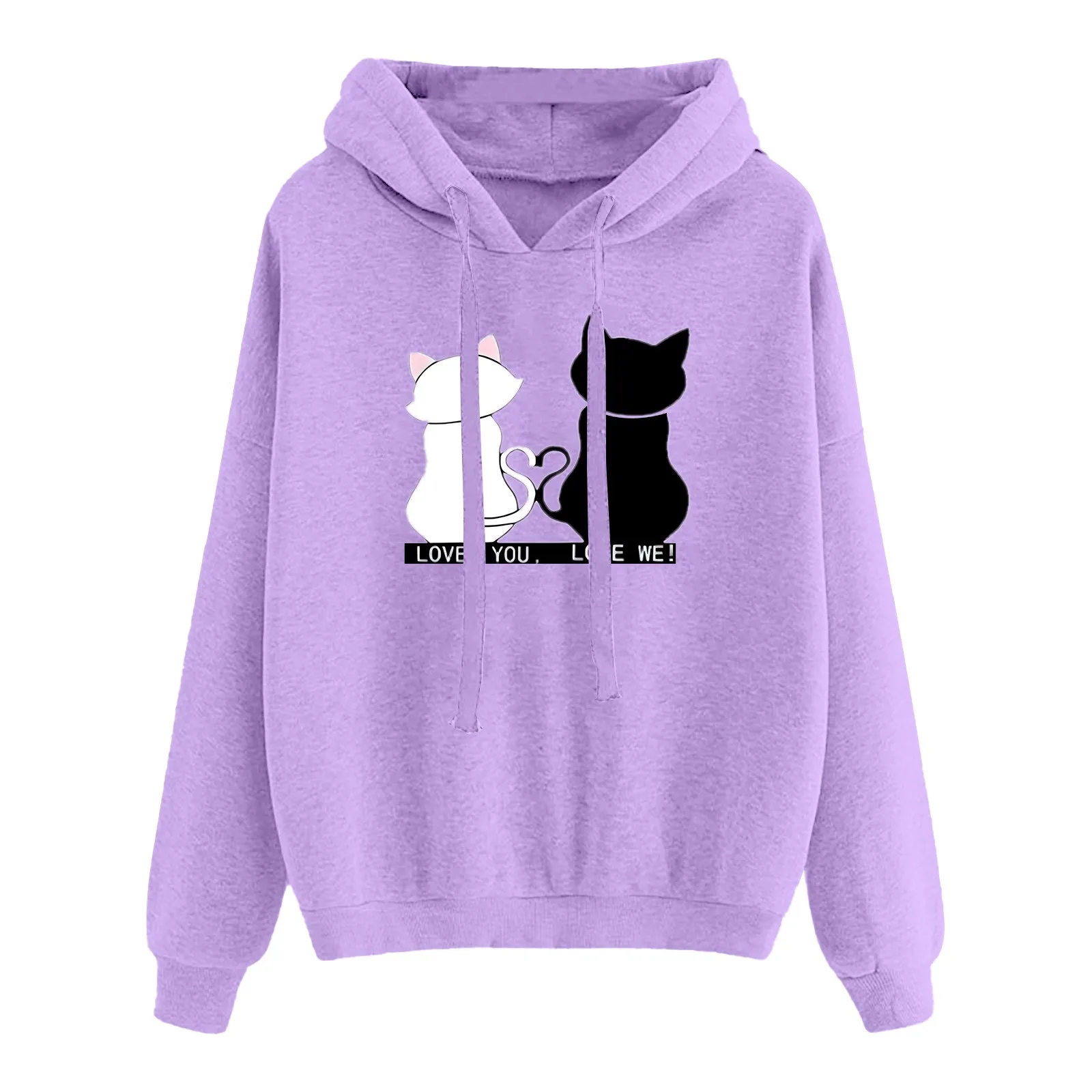 Streetwear Hoodies Sweet Women Sweatshirt Autumn Winter Long Sleeve Harajuku Hooded Pullover Japanese Cartoon Cat Stylish Hoodie