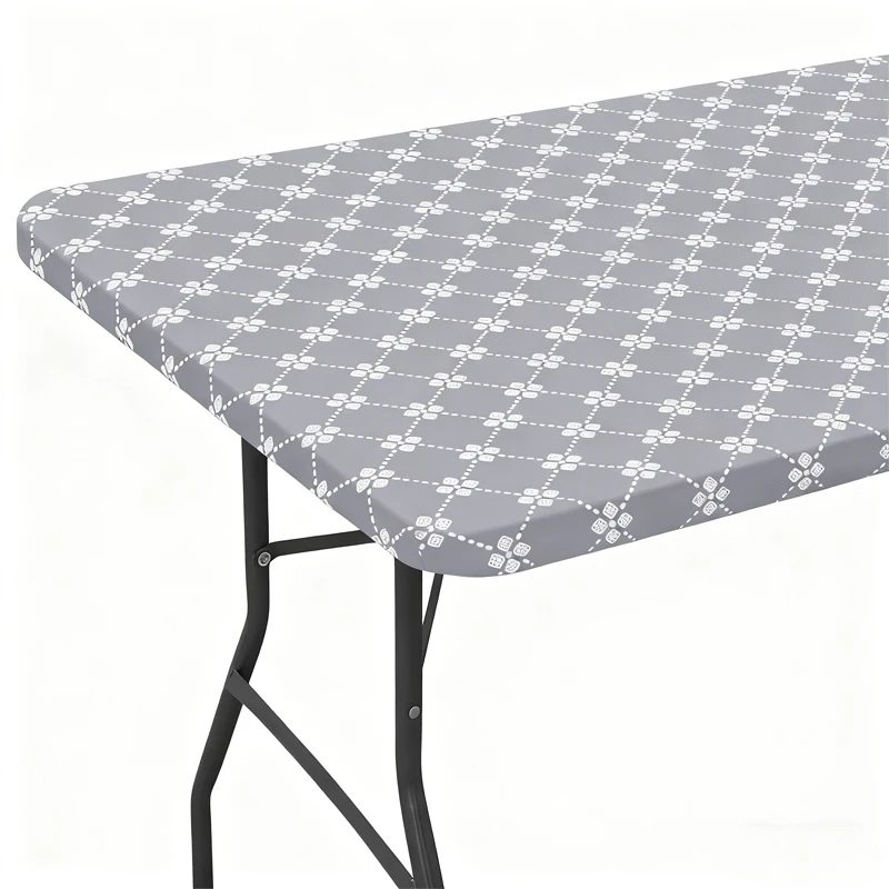 

Homaxy Rectangle Table Cloth Elastic Fitted Flannel Backed Tablecloth Waterproof Plastic Table Cover For Picnic Camping Outdoor