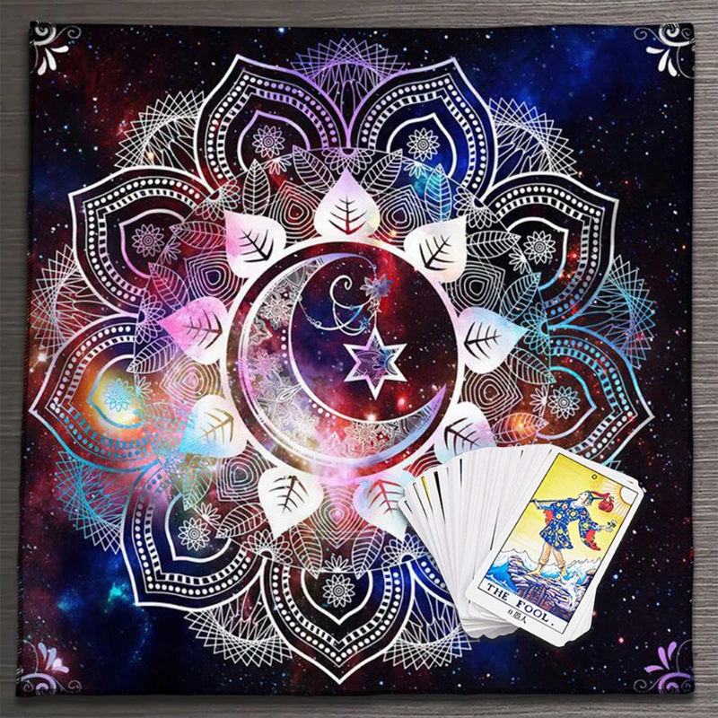 VIKAMA Butterfly Moon Phase Floral Tarot Altar Cloth Divination Mat Spiritual Witchcraft Astrology Wiccan Home Decor