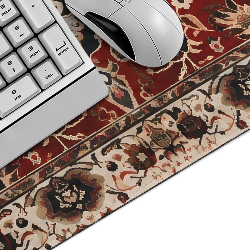 Vintage Red Brown Persian Mouse Pad Gaming XL HD Custom Mousepad XXL Mouse Mat Natural Rubber Non-Slip Soft Office Mouse Mats