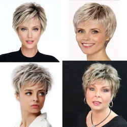 European and American fashion women with short hair, European and American wigs, head covers, fluffy and dyed gradient wigs for