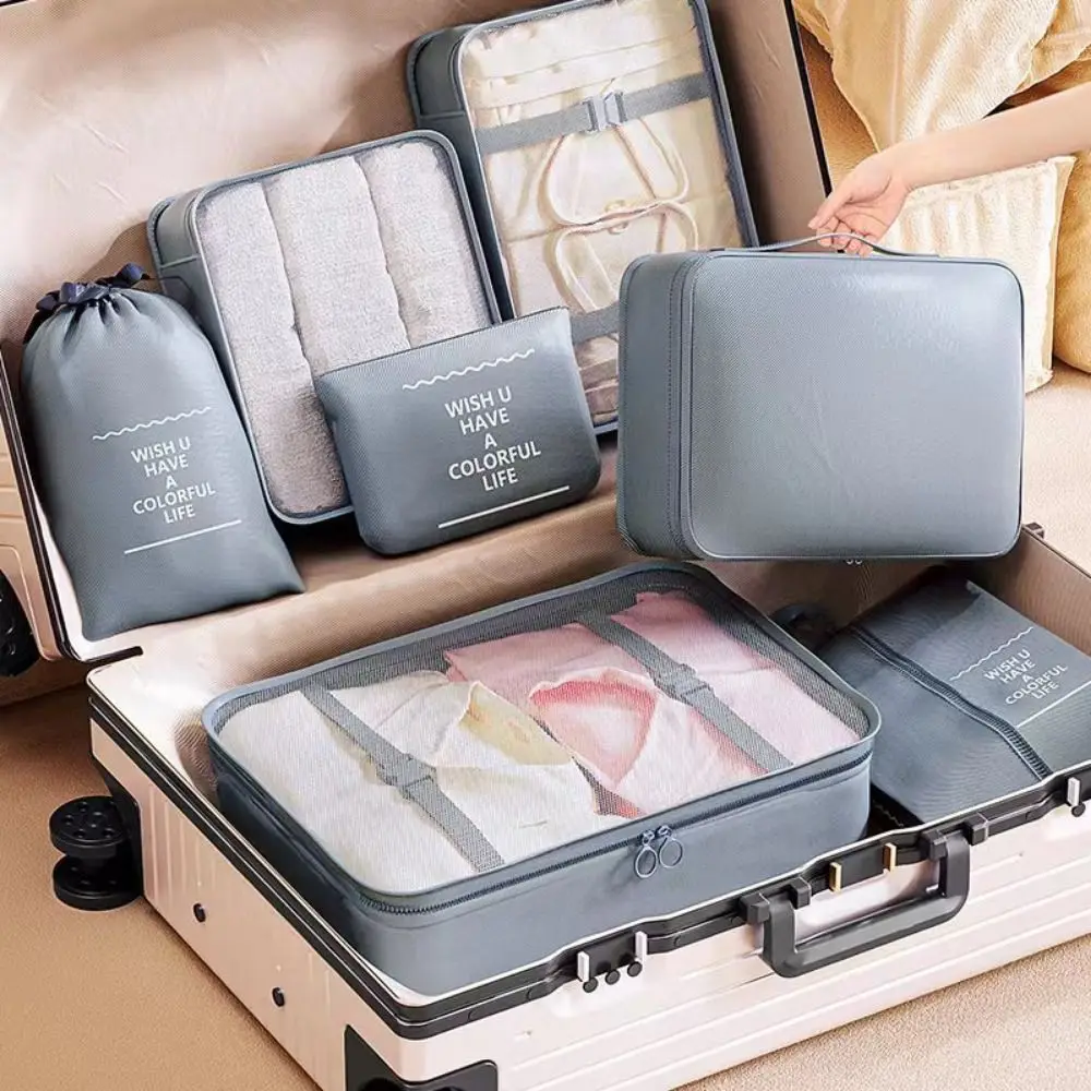 대용량 포장 큐브 속옷 방수 여행 보관 가방, 필수 방습, 7 개/세트