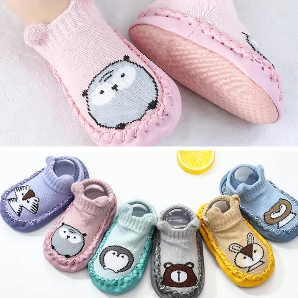 Newborn Baby Socks with Rubber Soles Infant Baby Girls Boys Autumn Winter Children Floor Socks Shoes Anti Slip Soft Sole Sock