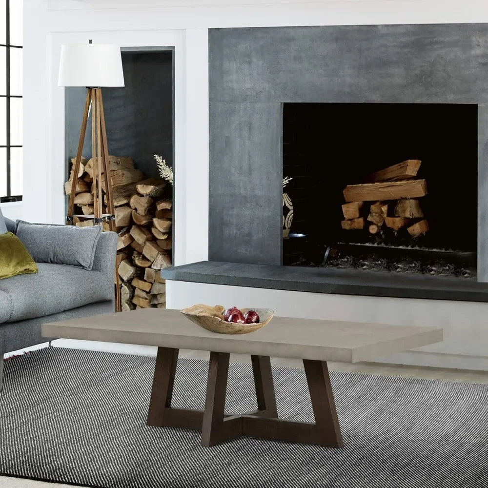 

Grey Concrete and Dark Grey Oak Rectangle Coffee Table - Stylish Home Décor