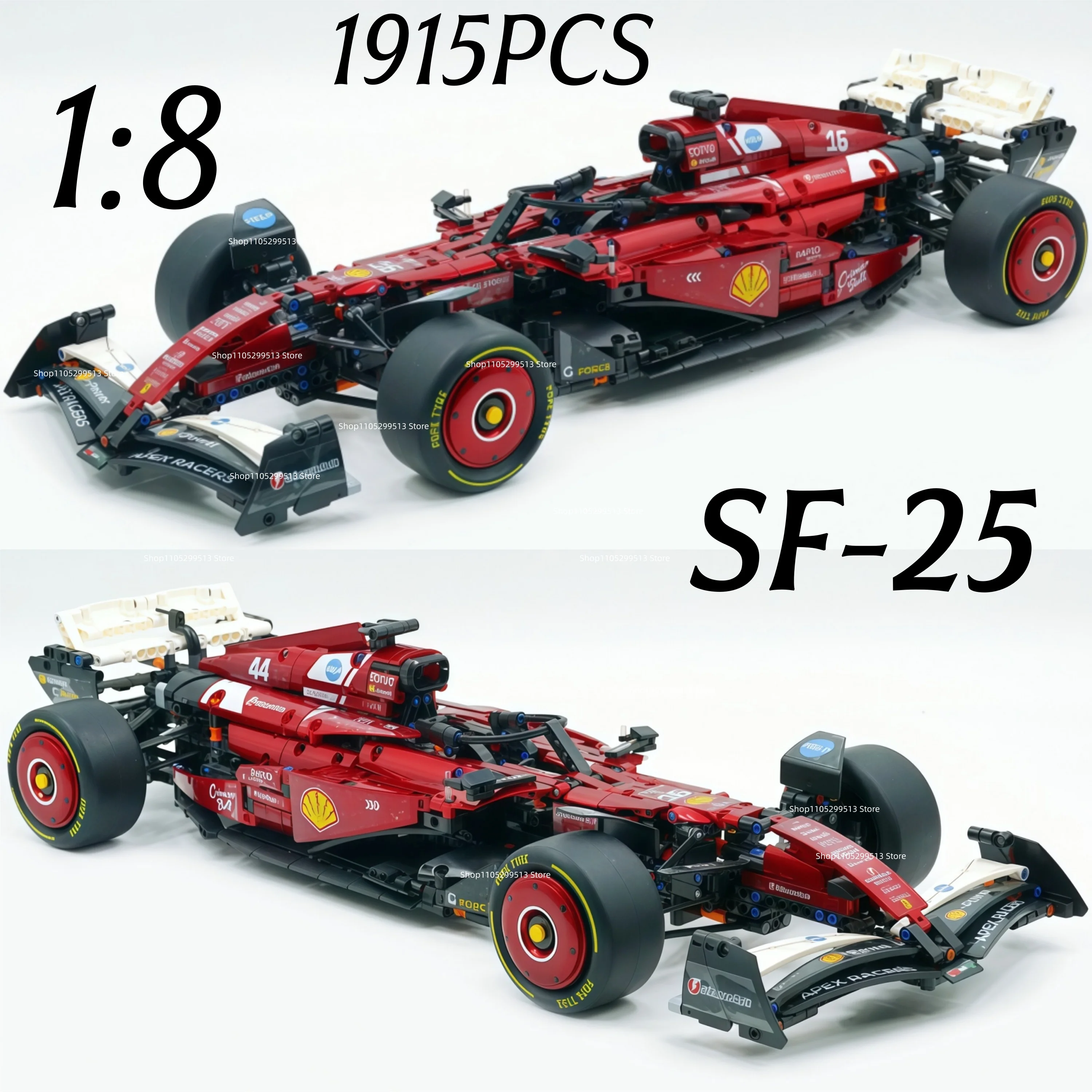 

Технический конструктор MOC: Гоночный автомобиль SF-25, 1915 деталей, для взрослых, механический набор, модель из строительных блоков, игрушки и подарки для детей