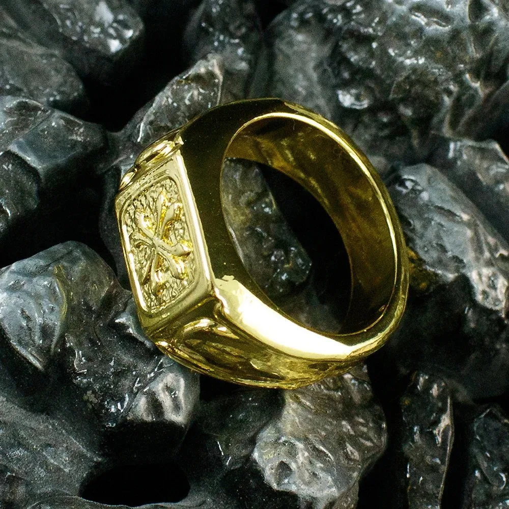 Jogo delta force anel cosplay moda anéis dourados metal hip hop anel de dedo adulto unisex festa adereços um tamanho