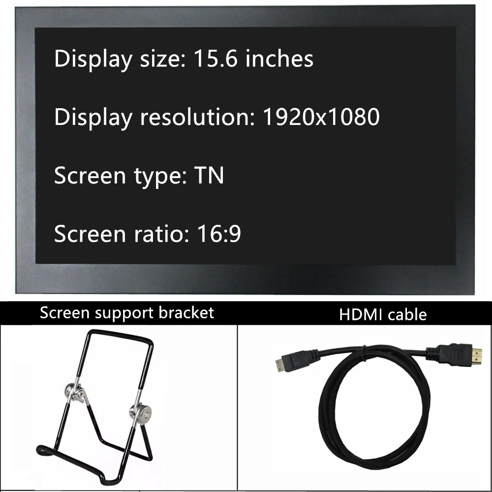Zestaw ekranu LCD 14/15,6 cala 16:9, do Raspberry Pi Banana/Orange, ekran pomocniczy wspomagany komputerowo, wielofunkcyjny monitor