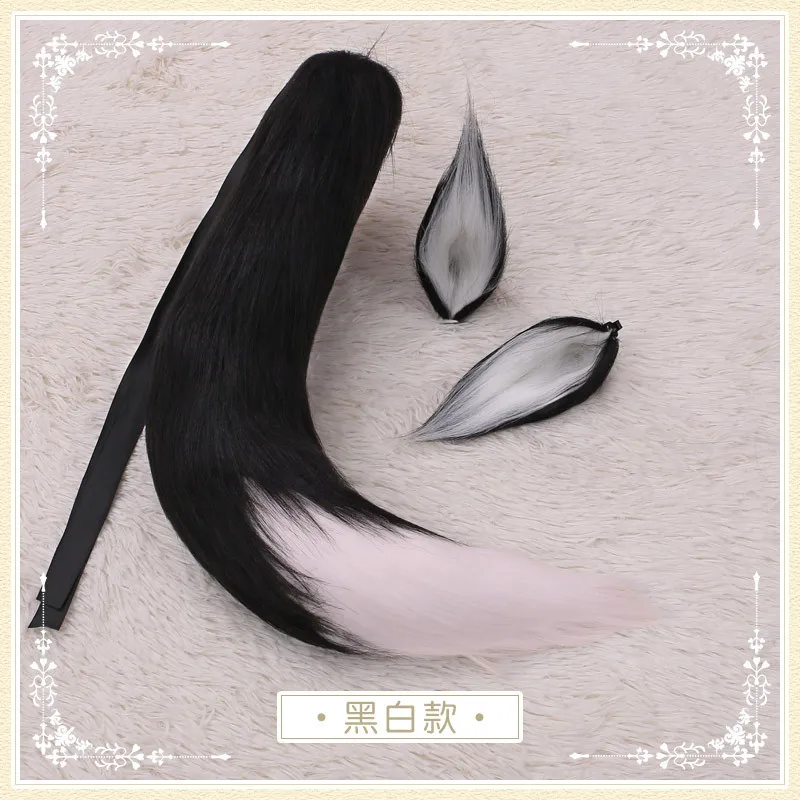 Fox Tail Kawaii Vos Staart Cosplay Accessoires Faux Fur Wolf Staart Cosplay Pak Vos Oor Hoofdtooi Jk Meisje Halloween Party rollenspel