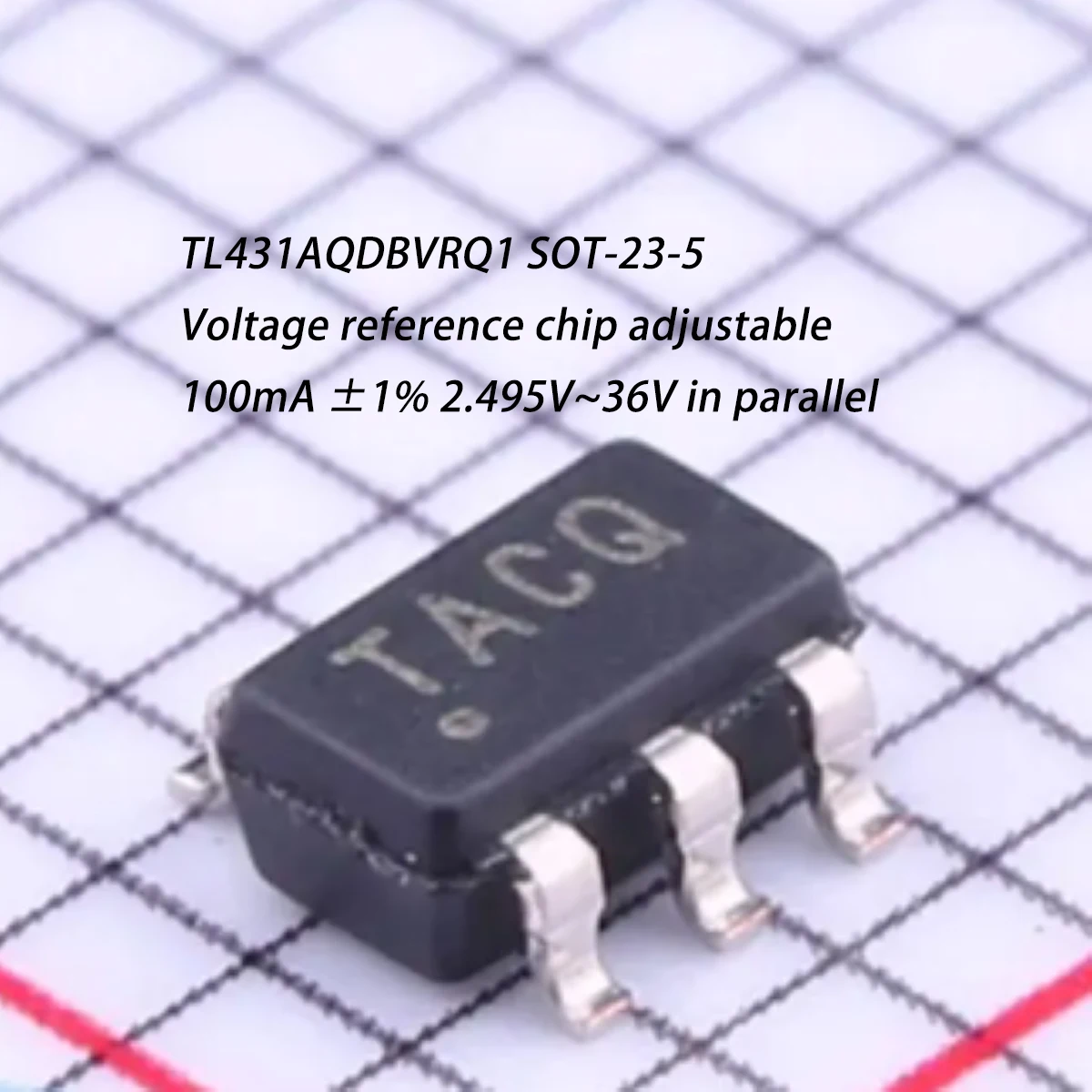 10PCS TL431AQDBVRQ1 Marking TACQ SOT-23-5 NEW Original Parallel Voltage Reference Chip Adjustable 100mA ±1% 2.495V~36V IC ADJ