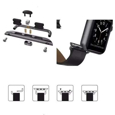 2 st. kontaktadapter för Apple Watch Ultra 2 49 mm armbandskontakter iWatch 10 9 8 7 SE 6 5 45 mm 44 mm 42 mm metallspänneadapter 8 best sales Apple Watch-armbandskontakt - №3