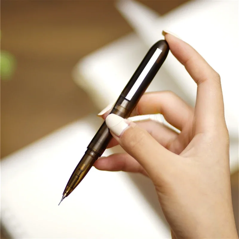 New Sale Japan Stationery Penco Brown Mini Portable Automatic Pencil F 0.5mm Office School Pencil Writing Mechanical Pencils